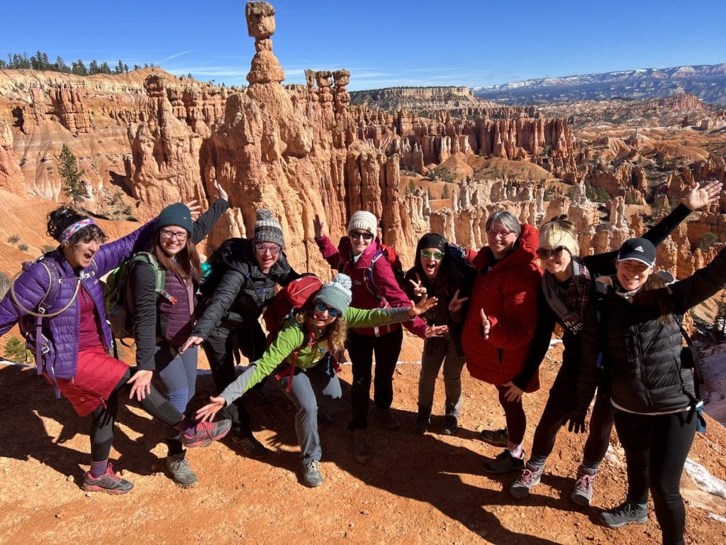 A group of Explorer Chick women in Bryce Canyon National Park