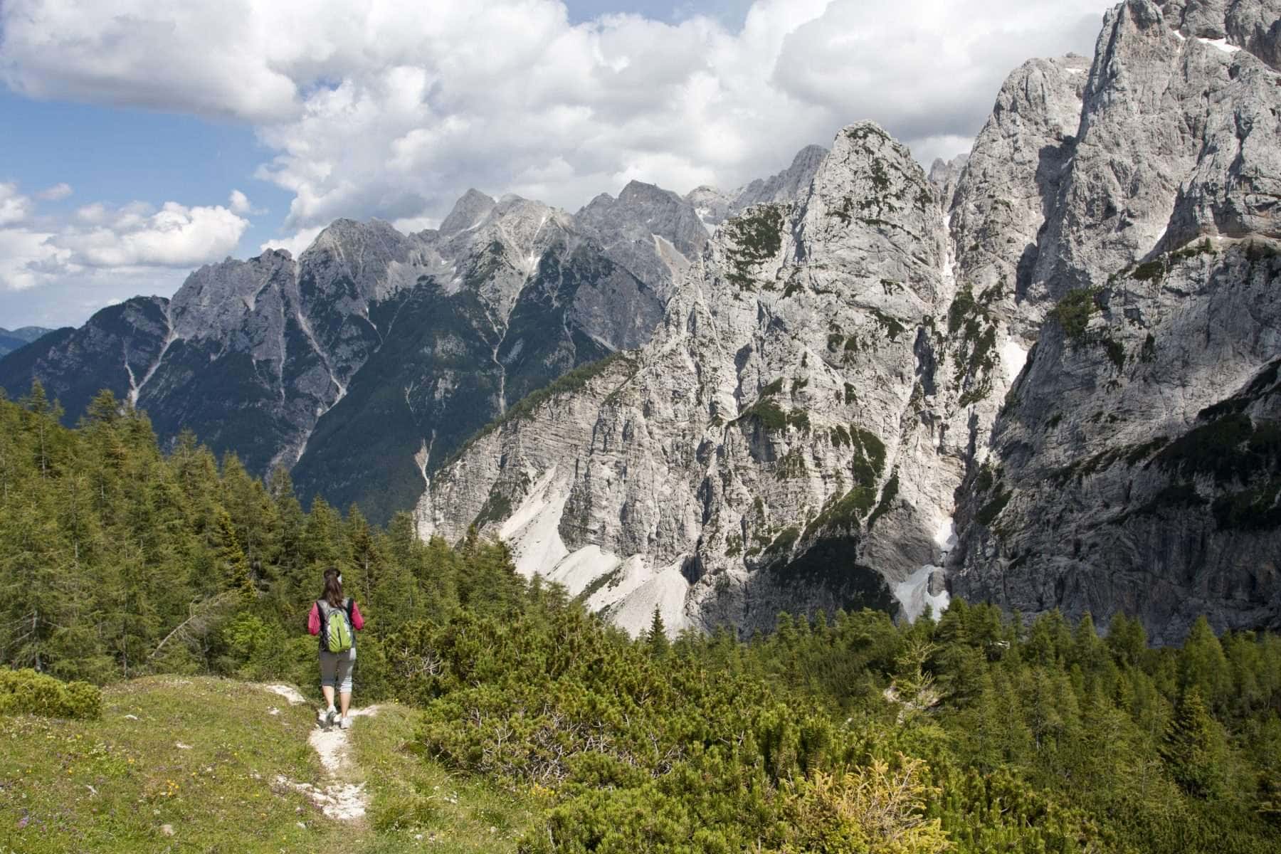 A woman hiking in Slovenia