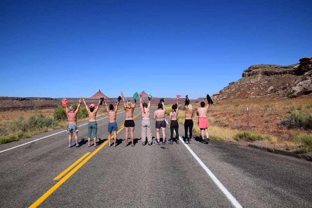 A group of women on a road trip in Moab