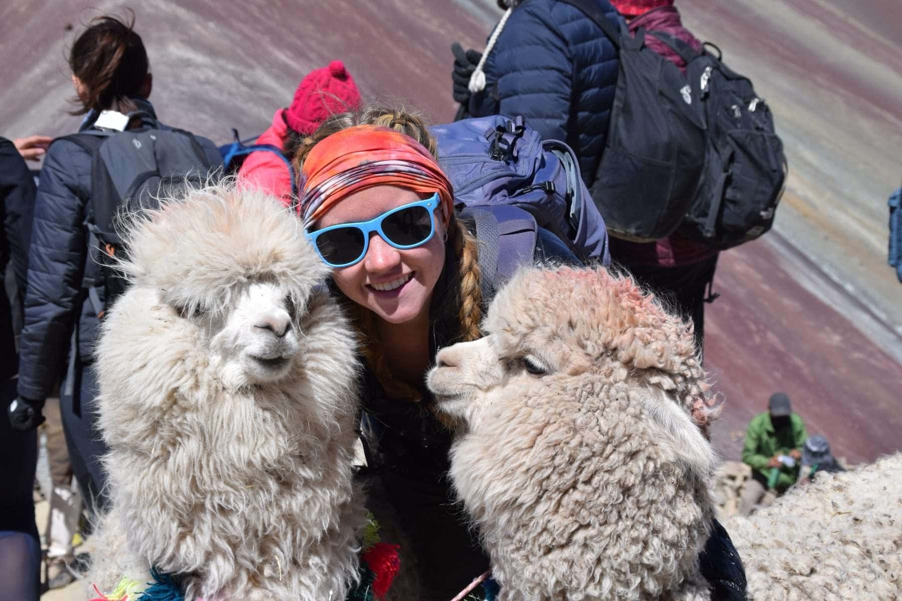 womans international trip peru with alpacas