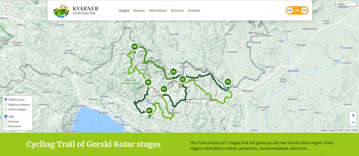 gorki kotar biking trail in croatia