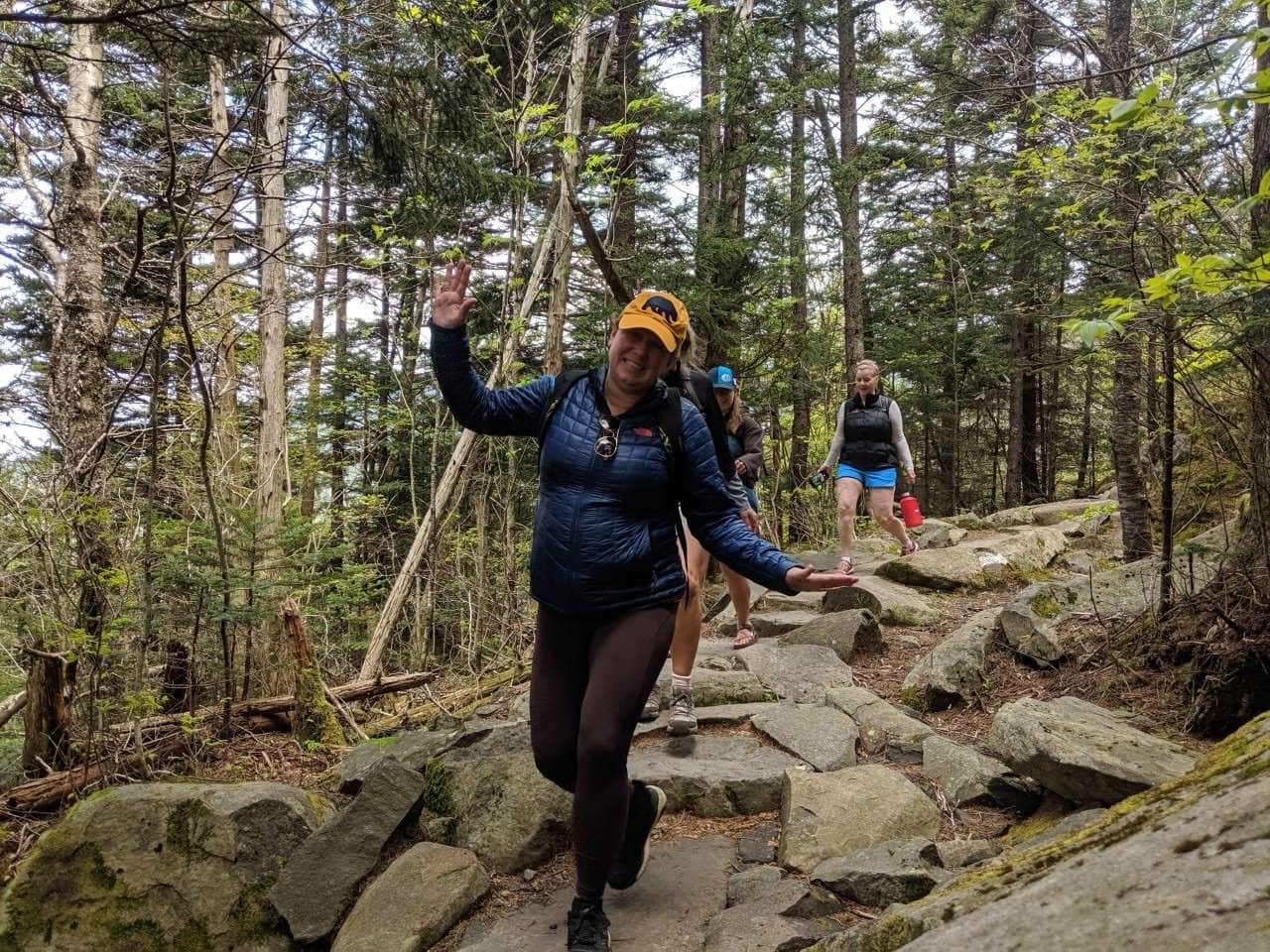 woman hiking along the appalachian trail