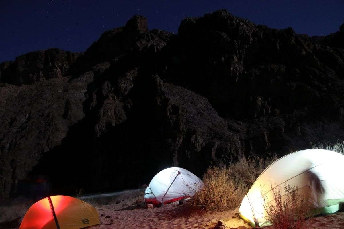 nighttime camping