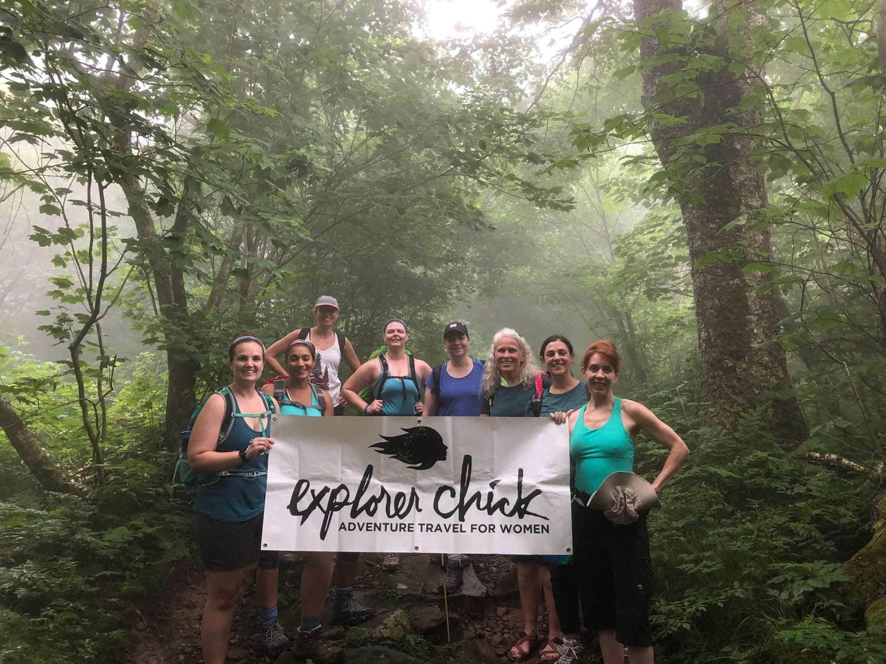 women hiking in great smoky mountains