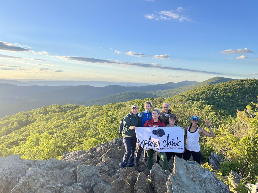 Explorer Chicks on a guided women's group travel trip to Shenandoah National Park