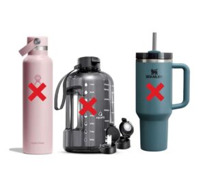 Stanley, Hydroflask, and plastic jugs are not appropriate for hiking water bottles